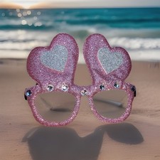 Valentine  s Day Pink Heart Glasses Sparkly Bling Wacky Party Favor Posh Pink