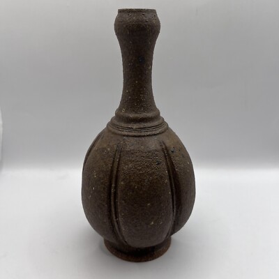 Handmade Studio Pottery Slim Neck Vase Signed