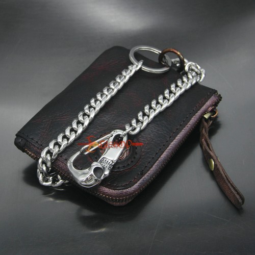 Grande Fibbia Teschio Acciaio Inox Portachiavi Portachiavi Gancio Clip FOB - Foto 27 di 27