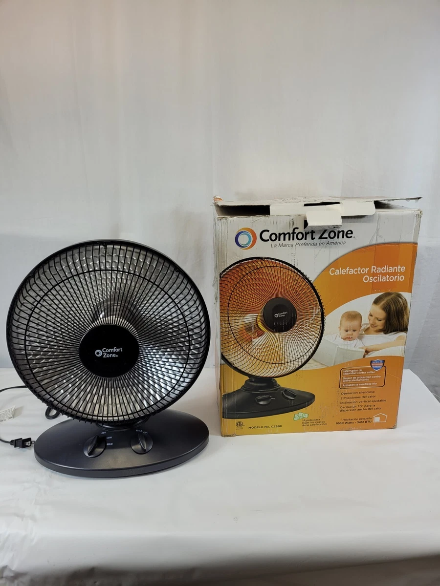 Half glow Comfort Zone Black Oscillating Parabolic Dish Radiant Heater  CZ998 75877125392 | eBay