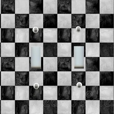 Light Switch Plate Cover HOME DECOR BLACK WHITE GRAY CHECKER BOARD PATTERN