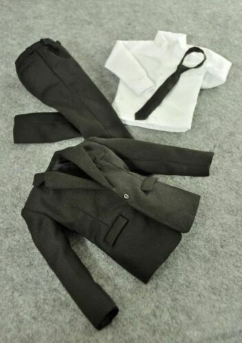 1/6 ZY Toys Men's Black Color Clothes Suit Full Set Fit 12in 1/6 ZY Toys Men's Black Color Clothes Suit Full Set Fit 12in