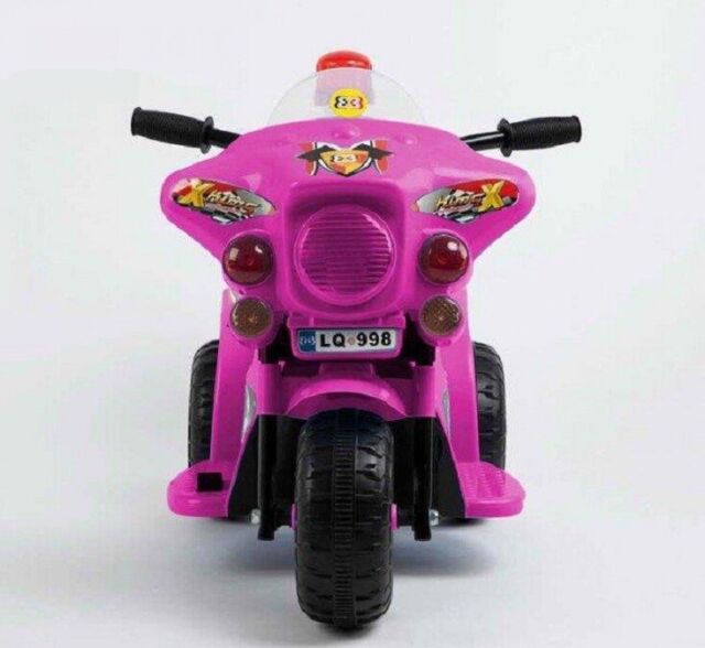 Kindermotorrad Elektromotorrad Kinder Polizei Motorrad Musik Sound Sirene Pink