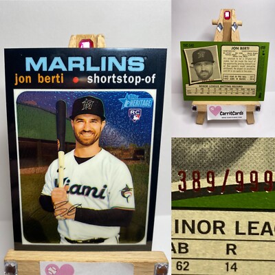 JON BERTI 2020 Topps Heritage High Number CHROME /999 Miami Marlins SSP