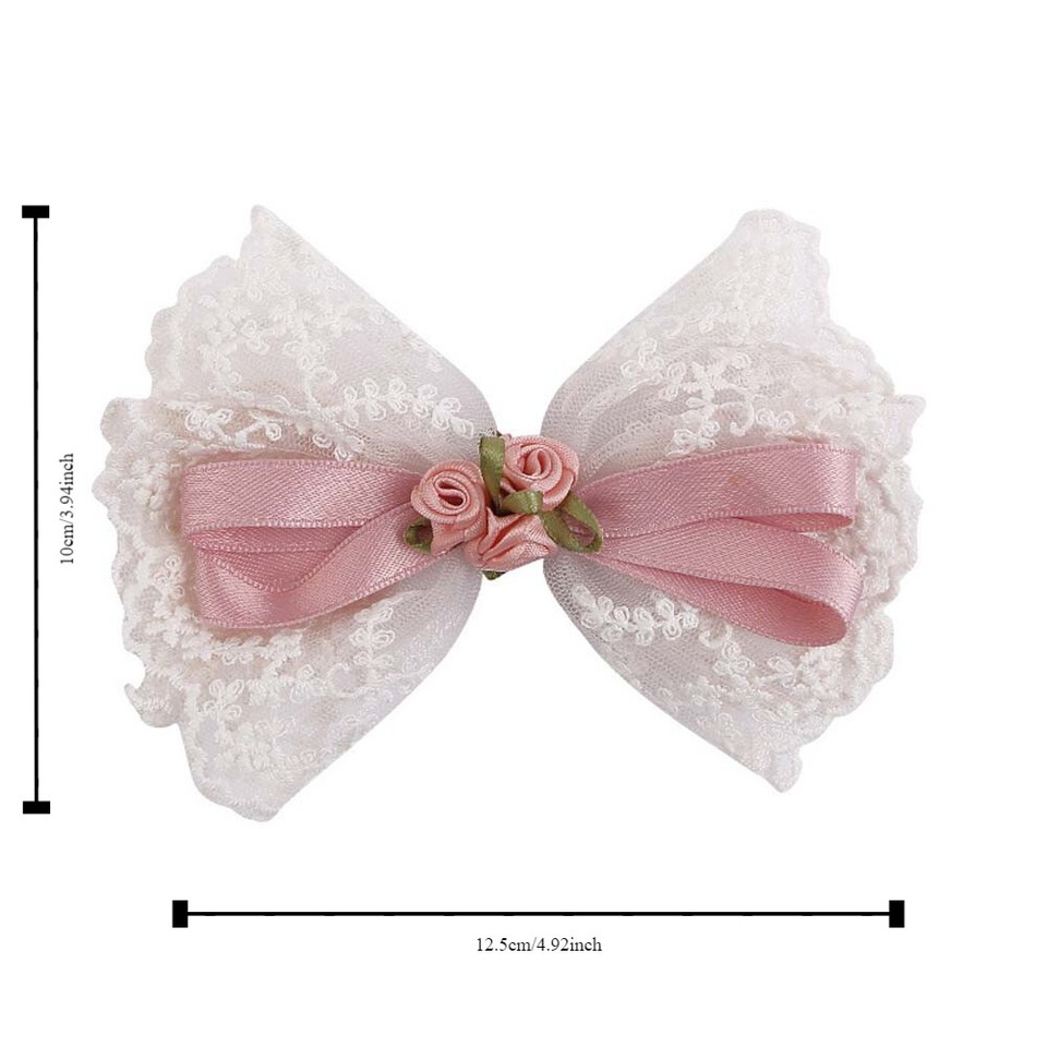 Lace Rose Flower Lace Bow Hair Clip Women Hair Accessories Bow Headwear