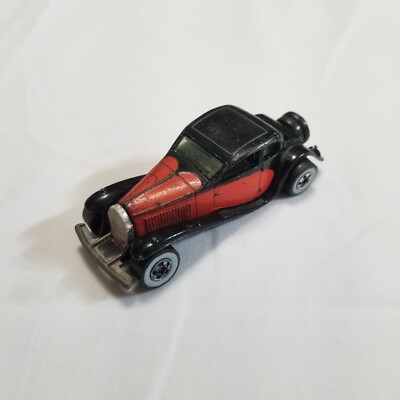 Vintage 1980 Mattel Hot Wheels '37 Bugatti Black and Red, Malaysia