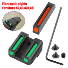Aluminium alloy For Glock 42 43 43x 48 Optics Fiber Sight Red Front/ Green Rear