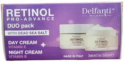 new DELFANTI Retinol Pro Advance Dead Sea Salt Vit E Duo Pack Day Night Cream
