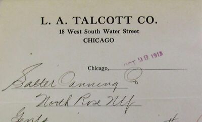 1913 L A Talcott Co Fruit Grocery Produce Salter Canning Chicago IL Water St. US