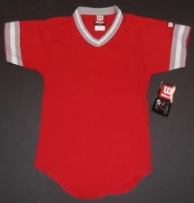 Wilson A4795 Scarlet V-Neck Throwback Jersey Youth (SUWU)