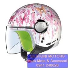 GREX G1.1 Fancy 01 White - Casco Demi-Jet Bimbi Bambino Farfalle NolanGroup