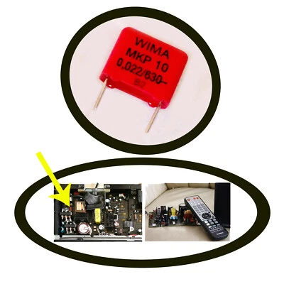 Kondensator 22nF 630V WIMA MKP10 Yamaha YSP Verstärker Netzteil Reparatur 1 Stk
