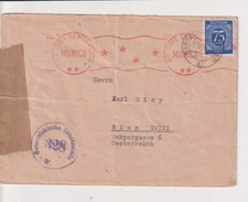 Joint Edition Mi. 934 Babenhausen - Vienna, 29.10.46, UIS + Austrian Censorship