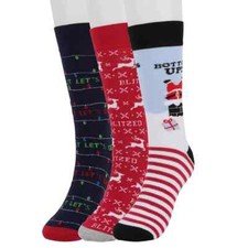 NWT Men  s Celebrate Together Christmas Socks Holiday Gift Printed Crew 3 Pairs