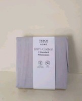 TESCO 2 Standard Or Oxford Edge Pillowcases White, Grey, Green Navy Etc 48x74cm
