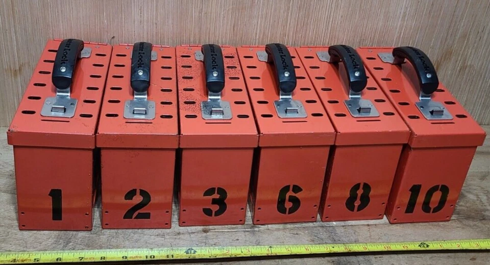 LOT OF 6 MASTER LOCK SAFETY SERIES PORTABLE GROUP LOCK BOX 498A - Image 2 of 4