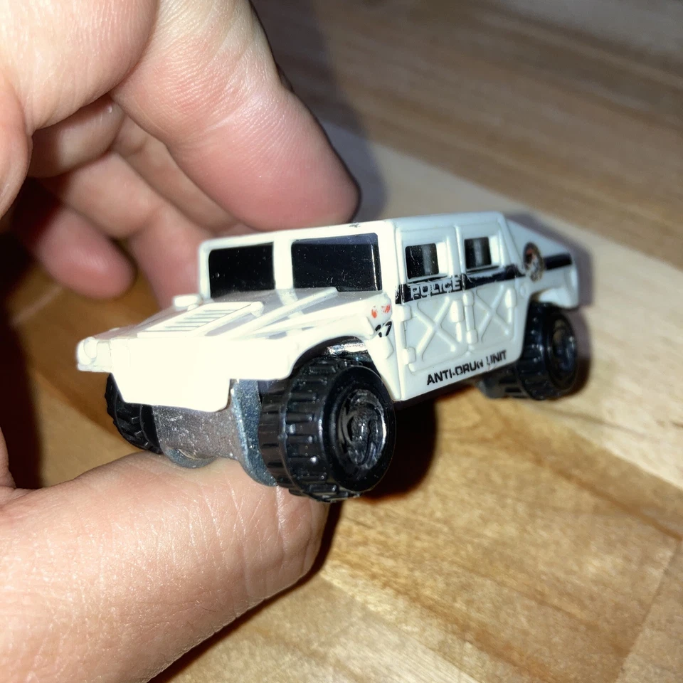 City Of Hot Wheels POLICE HUMMER Anti-Drug Unit White - Loose - Image 3 of 4