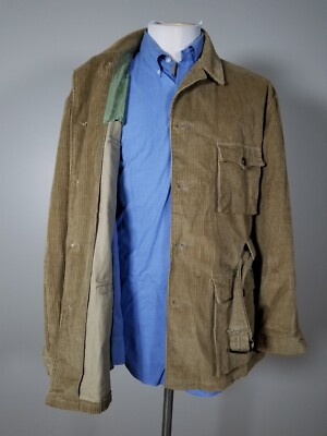 Vtg Norfolk Shooting Hunting Velour Corduroy Tweed Belt SportCoat 