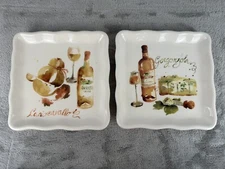 Effetti Appetizer Serving Square Plate Wine Cheese 7” x 7” Ceramic Italy