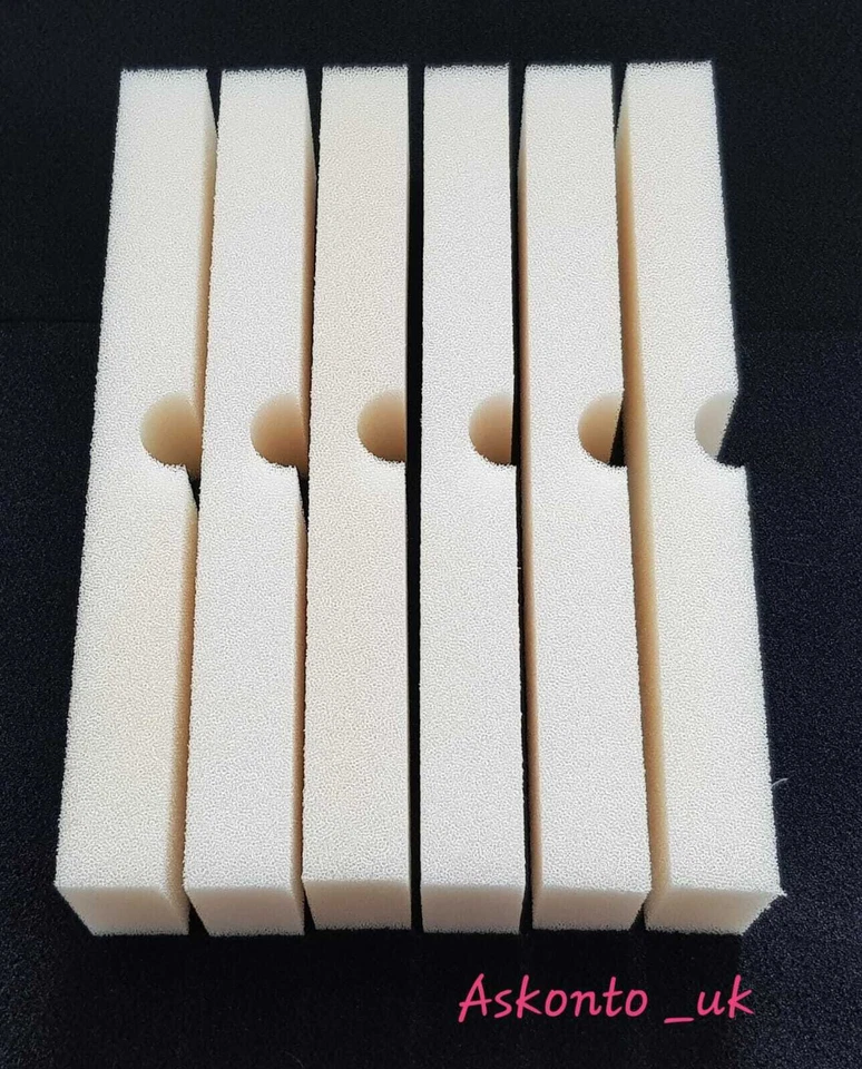 6 x Schaumstoff / Schwamm Filter Pads passend für Fluval FX4 / FX5 / FX6 Filter