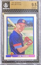 BGS 9.5 1991 Bowman Jim Thome RC Rookie Card Highest Graded Not Upper Deck Crop