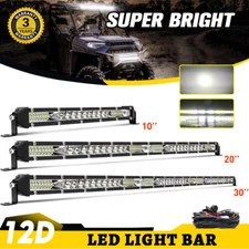 12" 22" 32" 52" LED Light Bar Spot Flood Combo for SUV/UTV/TRUCK Offroad Driving