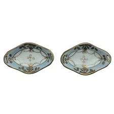 Open Salt Cellars Nippon Hand Painted Floral Vintage Japan Qty 2