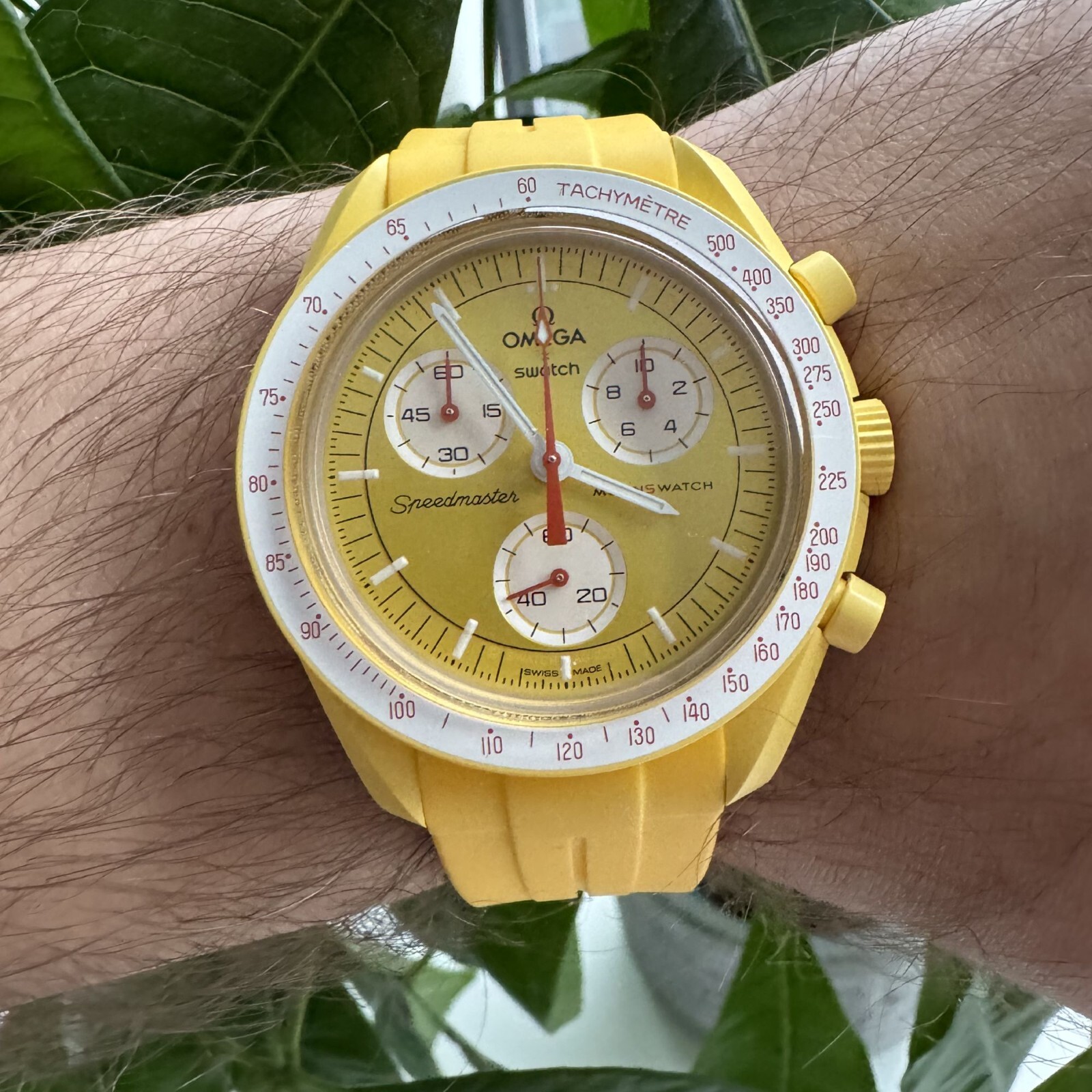 Strap MoonSwatch silicone jaune de qualité supérieure Omega Swatch