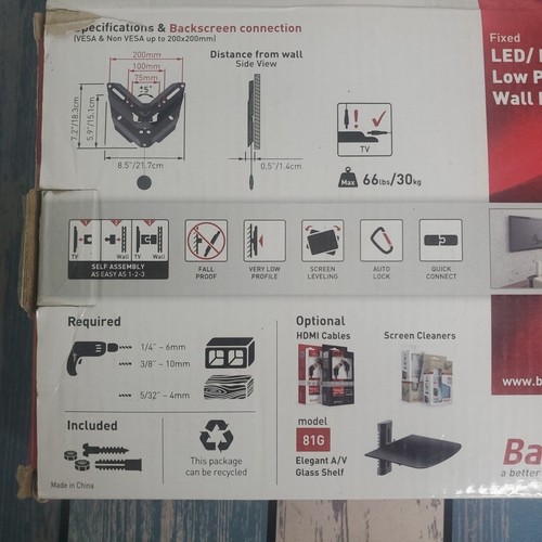BERKAN LED LCD tilt TV Wall Mount Up To 37" Ultra Slim Low Profile / 20F.B - Picture 11 of 12
