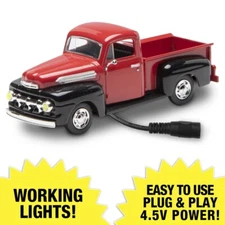 Lighted Die-Cast 1:48 Scale 1951 Ford Truck - RED/BLACK - New & Tested