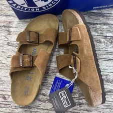 Birkenstock Arizona Mink Suede Leather Unisex Sandals Narrow 37-41+Wide 42-45