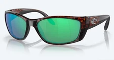 BRAND NEW Costa Del Mar FISCH Tortoise / Green Mirror POLARIZED Glass 580G