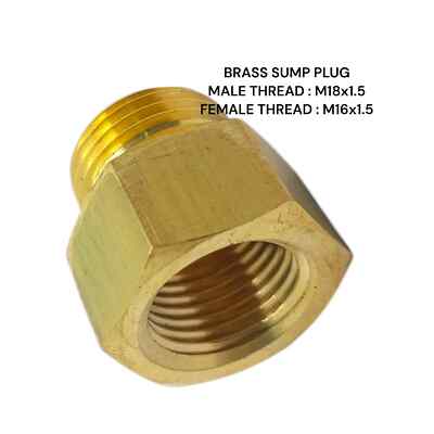 M18x1.5 Male to M16x1.5 Female Brass sump Adapter Oil Temperature Gauge Sensor