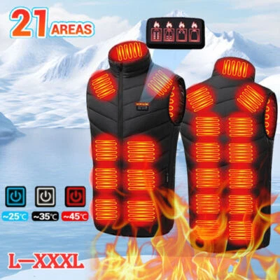 MARKENLOS 21 Zonen USB Beheizbare Heizjacke Weste Heizweste Beheizte Wärmeweste Unisex