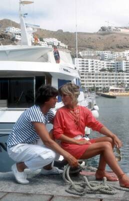 Herbert Herrmann, partner Susanne Uhlen, holiday on the isla - 1985 Old Photo 3