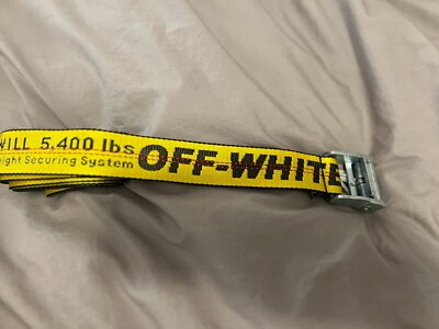 Original bought authentic Off-white Industrial belt yellow 2m, 99% new 