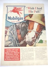 Vintage 1937 Mobil Gas Gasoline Advertising Mule Page
