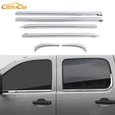 Chrome Body Window Sill Trim Cover Overlays For Chevy Silverado Suburban 2007-13