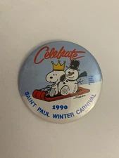 Saint Paul Winter Carnival 1990 Pin Back Button P36