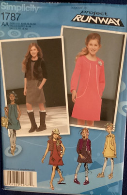 2012 Simplicity 1787 Girls'/Girls' Plus Jumper/Dress/Vest Size 8-16- Uncut