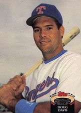 Doug Davis 1992 Stadium Club 692a Texas Rangers Rookie BASEBALL Card. rookie card picture