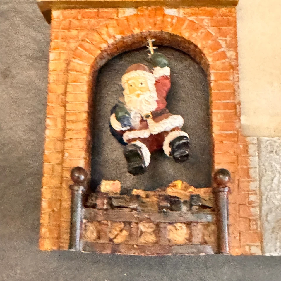 De colección 3D Navidad Chimenea Bordes Marco de Fotos Papá Noel Regalos Chimenea Decoración Foto 4 de 4