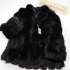 ROYAL SAGA FOX Black dyed Fur Coat - Genuine Vintage Fur From Japan