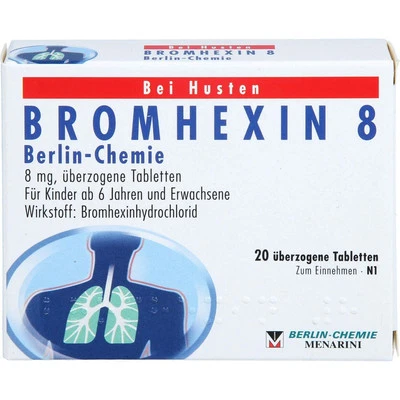 BERLIN-CHEMIE AG BROMHEXIN 8 Berlin Chemie überzogene Tabletten 20 St PZN04908268