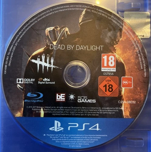 Dead by Daylight (PlayStation 4, 2019) Disc Only In A Mint Condition - Free P&P!