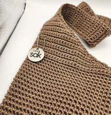 The Sak Crochet Medium Shoulder Hand Bag Purse Brown