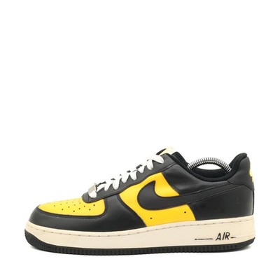 Nike Herren Air Force 1 Low Schuhe Gelb/Schwarz Leder Auflage Sneaker EU 41