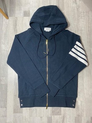 Thom Browne Zip Hoodie. Size 2. dark Blue
