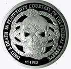 Enemy Unknown-Federal Reserve Debt And Death ( Silver Shield) 1 oz .999 Silver