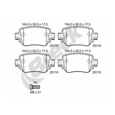 Satz Bremsbeläge Bremsklötze hinten für VW Caddy 4 SAA SAB Sharan 7N1 | 26220